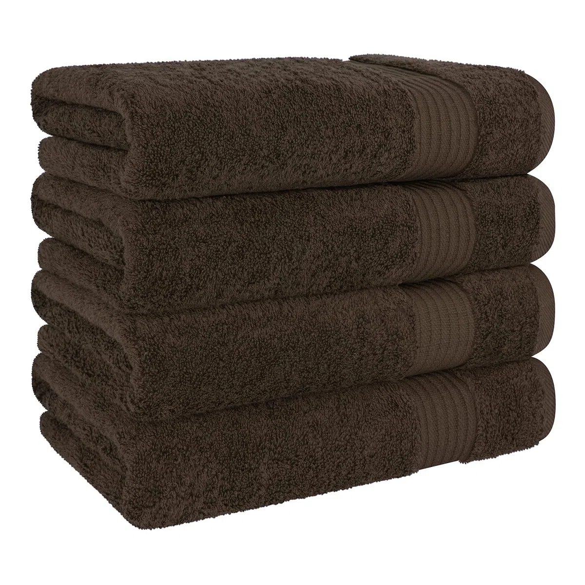 Cotton Paradise Juego de Toallas de baño turcas de 100% algodón, 4 Piezas, Toallas de baño de Felpa Suave, Juego de baño Color marrón