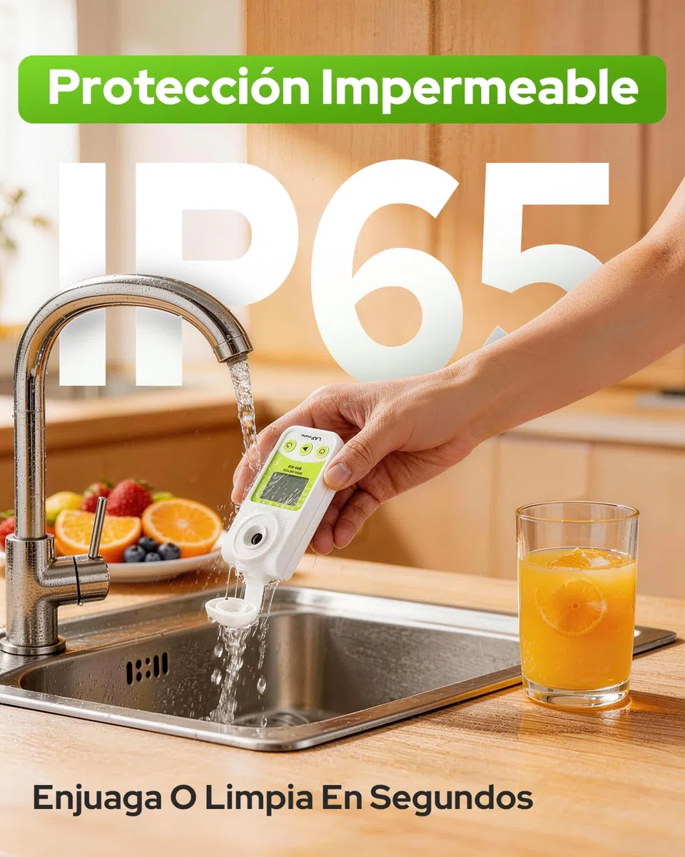 Refractómetro Digital, rango 0-55% Brix para Vinificación y Elaboración de Cerveza Casera. Refractómetro Brix con ATC para Café, Jugos y Frutas
