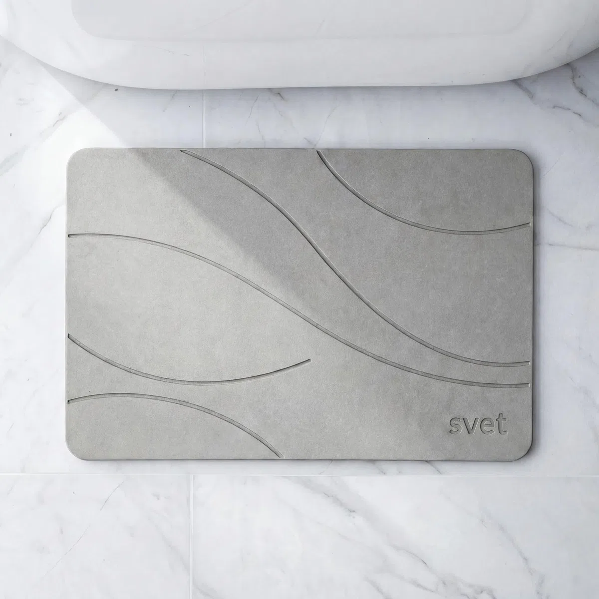 Svet - Alfombra Diatomita Baño - Secado Rápido y Ultra Absorbente, Antideslizante, Antibacteriana y Antihongos, Alfombrilla Baño Diatomita de Piedra. (Brisa Gris Oscuro)