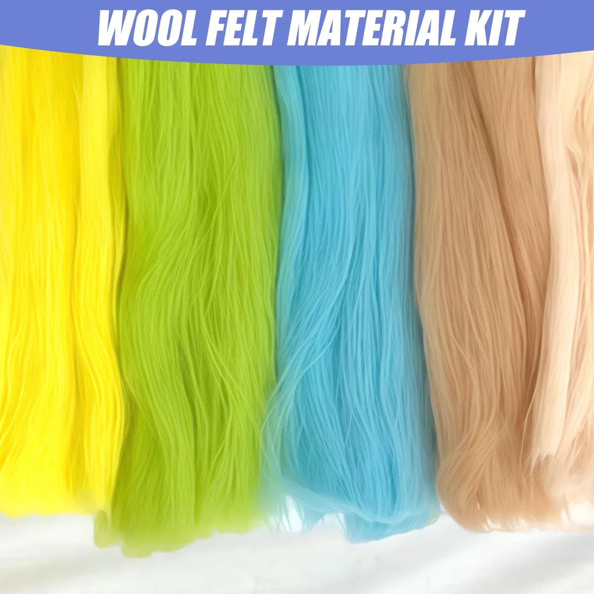Juego de lana de fieltro de 100 colores: 300 g, lana de fieltro con fibras naturales para fieltro húmedo y seco, lana de cuento de hadas premium para fieltro, manualidades para amantes de la