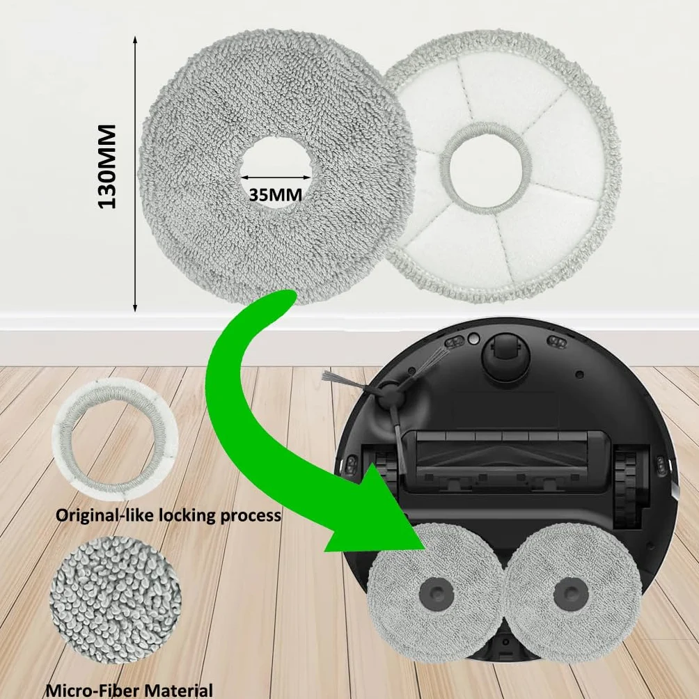 Accesorios para Dreame L10s Ultra Gen 2 L40 Ultra Ae, L10s Pro Ultra Heat Mova E30 Paños X6; Bolsas X4; Filtro X4; Cepillos Principales X2; Cepillos Laterales X4