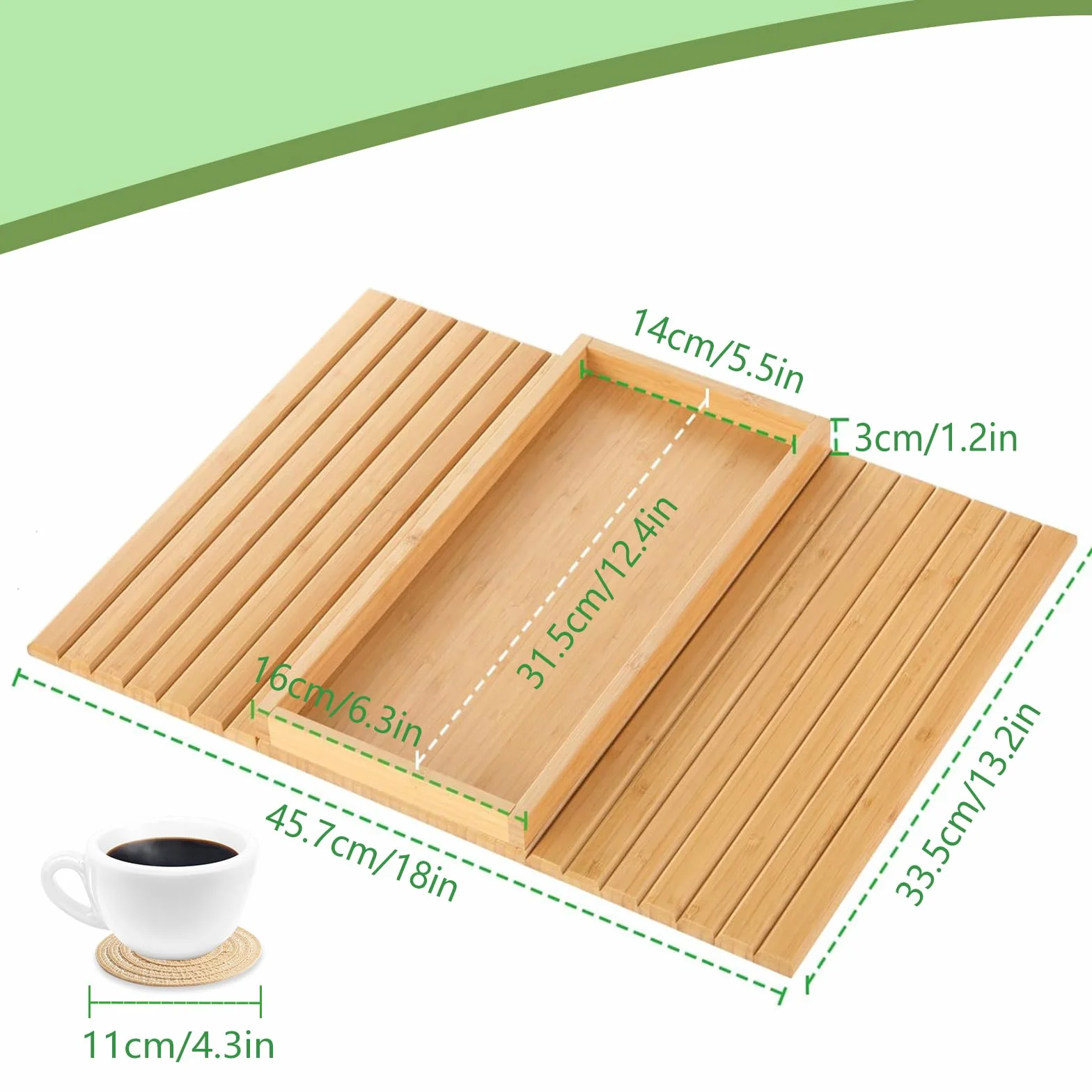 Bandeja de Brazo para Sofá con Alfombrillas para Tazas, Mesa de Brazo de Sofá Plegable, Madera Antideslizante para Aperitivos, Mando, Tazas