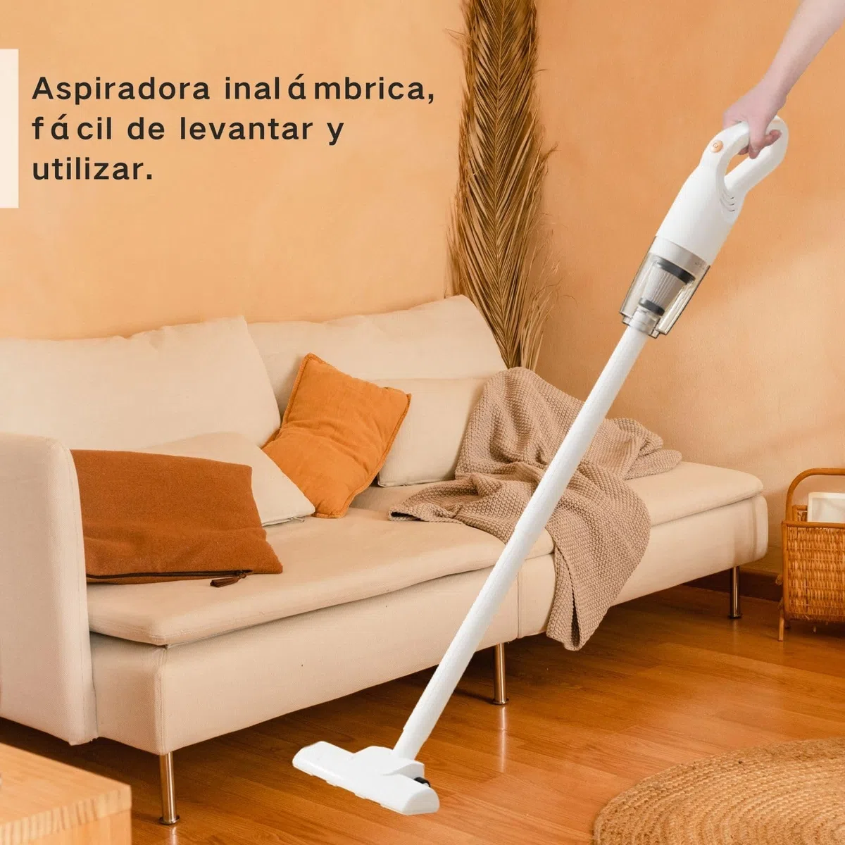Aspiradora sin Cable, Aspiradora Potente, Escoba Eléctrica Especializada para Suelos, Alfombras y Eliminación de Pelo de Mascotas, Silencioso y Ligero, Blanco