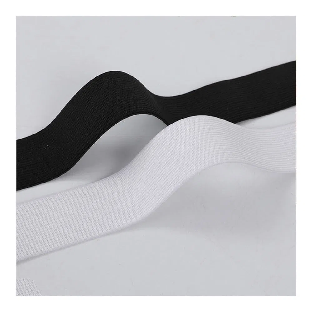 Banda elástica de ganchillo en blanco y negro de varios tamaños, de látex de alta elasticidad, banda elástica de punto, banda elástica de goma, accesorio de costura (blanco, 10 m_40 mm)