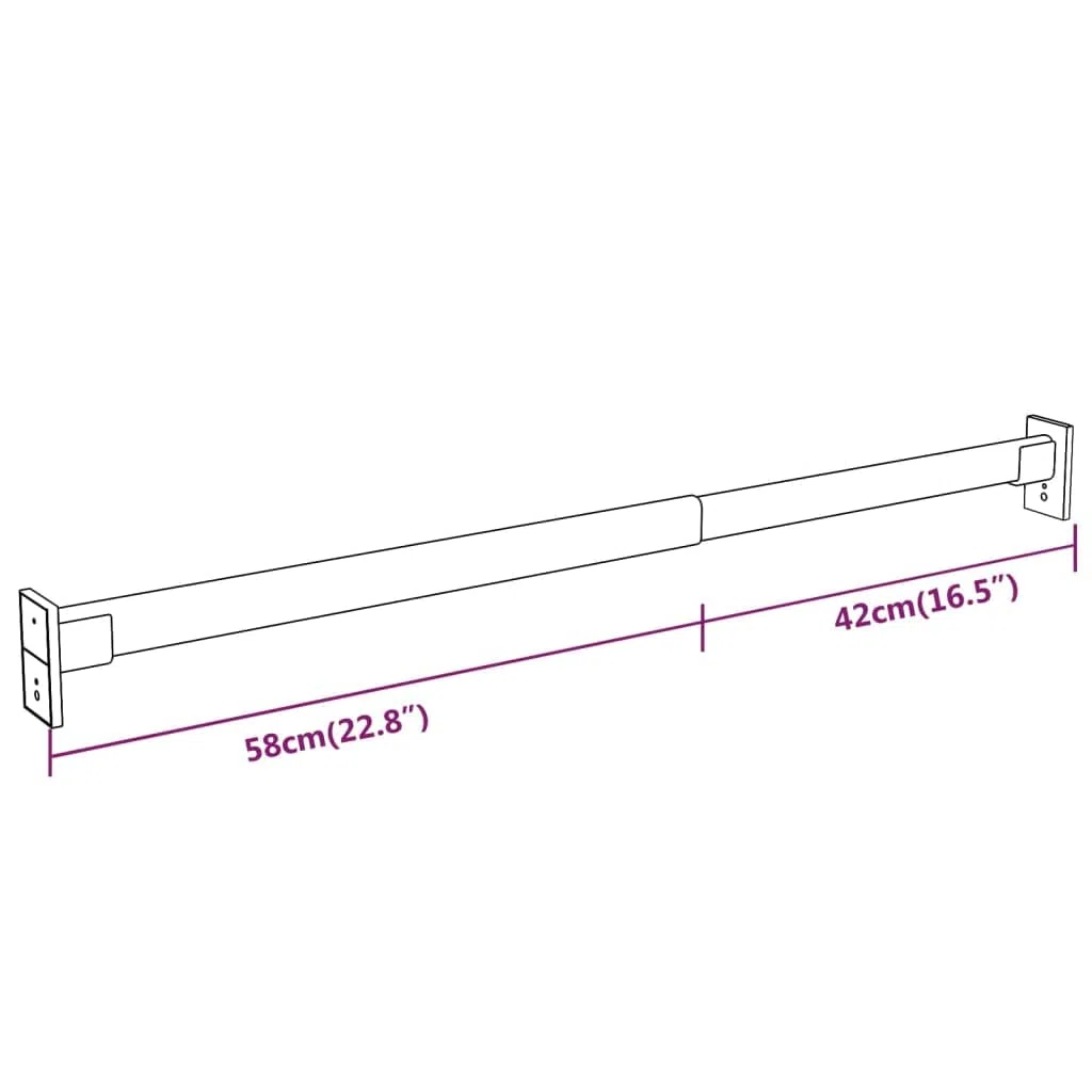 Barras telescópicas para ropa, 2 unidades, de aluminio, 58 – 100 cm, extensibles, estables, ahorran espacio, para armario, baño, pasillo, como perchero organizador