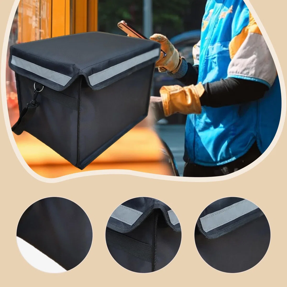 Caja isotérmica para Reparto de Alimentos, contenedor de Reparto de 30 litros, Bolsa isotérmica Multiusos para supermercados y Catering, Caja para, Sin Mango