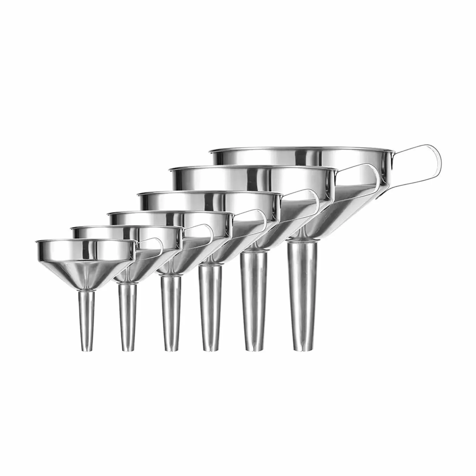 Embudo de Acero Inoxidable, Embudo de Cocina de Acero Inoxidable de 10 a 24 cm con Filtro Desmontable(20 CM)