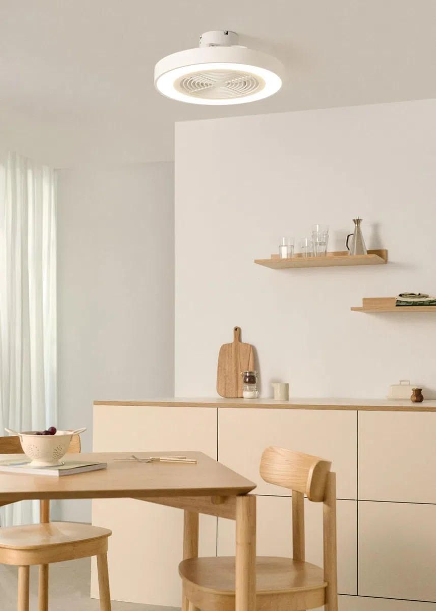 CREATE / WIND CLEAR EASY S/Ventilador de techo con aspas ocultas blanco con mando / 40W, Silencioso, Ø50 cm, luz LED 3 temperaturas, temporizador, función verano-invierno