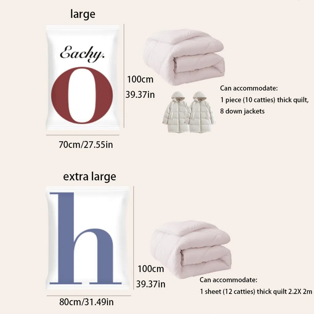 Bolsas de almacenamiento al vacío Bolsa de compresión al vacío Bolsas reutilizables para ahorrar espacio para ropa, colchones, mantas 80% más de almacenamiento con bomba eléctrica Bolsas de compr