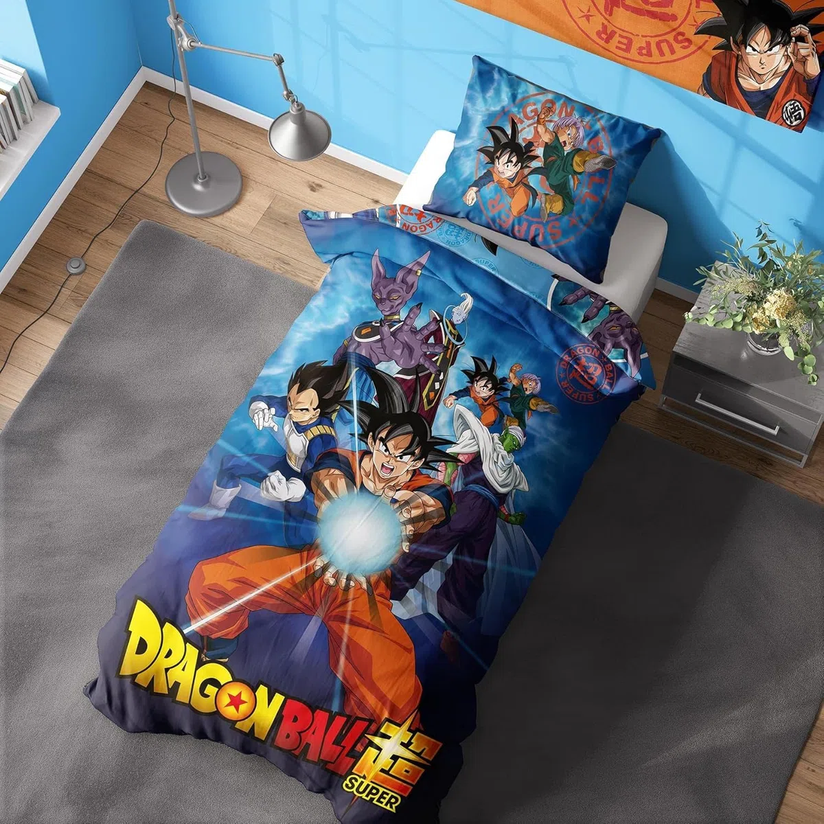 Arlis Dragon Ball Super - Juego de Funda Nórdica (140 x 200 cm) Con Funda de Almohada