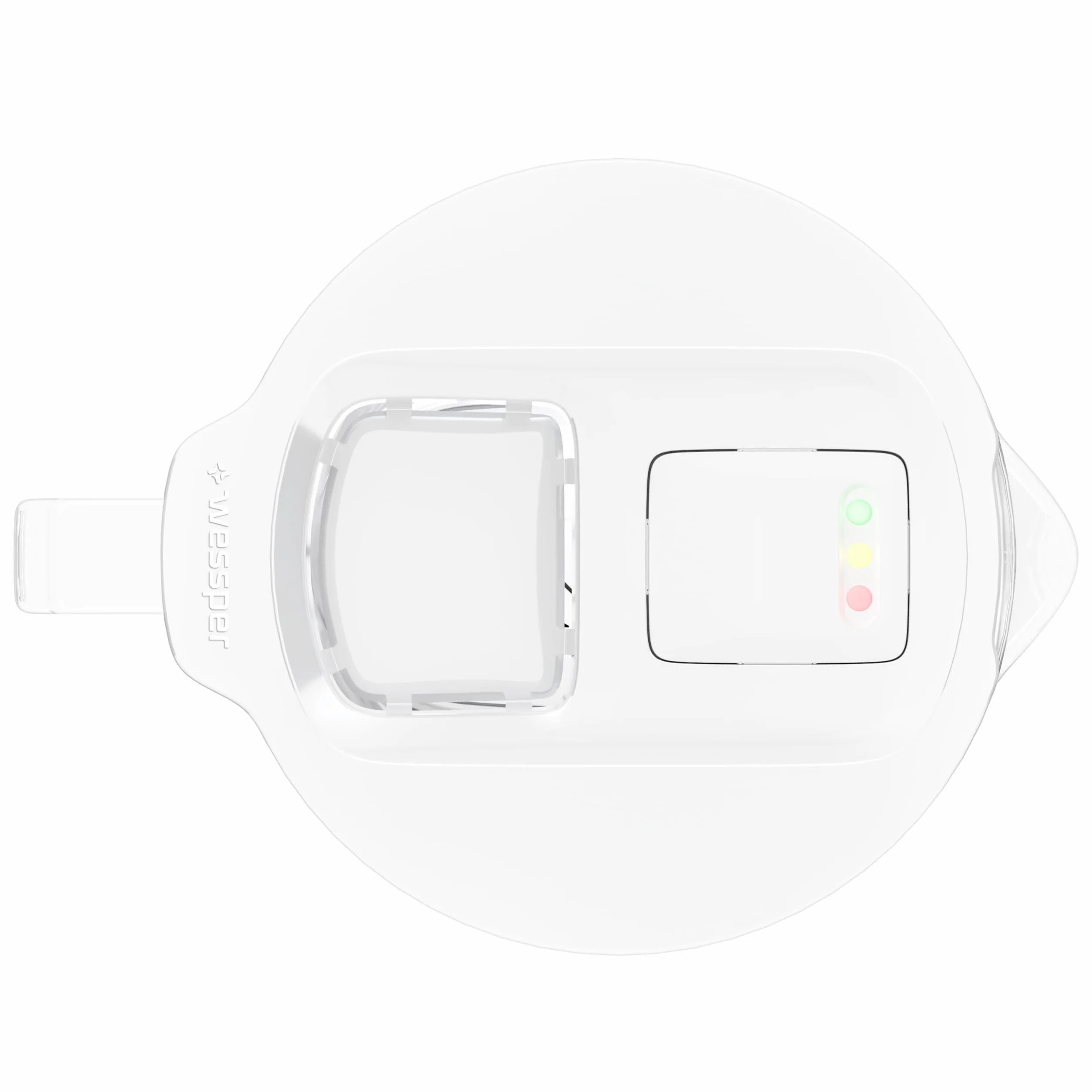Wessper Jarra Filtrante de Vidrio con cartuchos filtrantes para Agua Potable de 2 l, Jarra filtrada con Contador Inteligente, Kit que Incluye 1 filtro de Carbón Activo- Blanco
