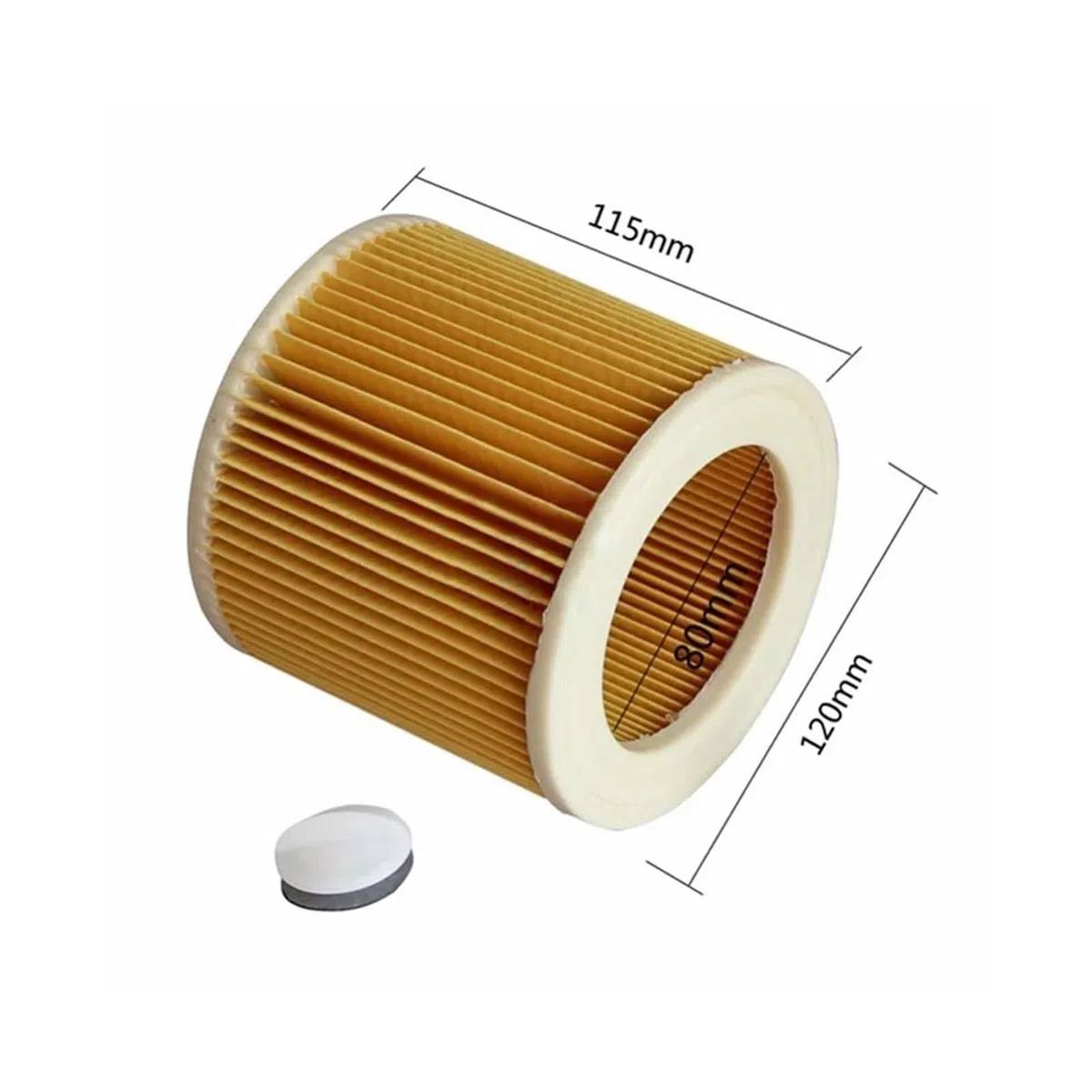 Accesorios para aspiradora Filtro HEPA, compatible con cartucho Karcher WD2250 WD3.200 MV2 MV3 WD3 Karcher (2 unidades)