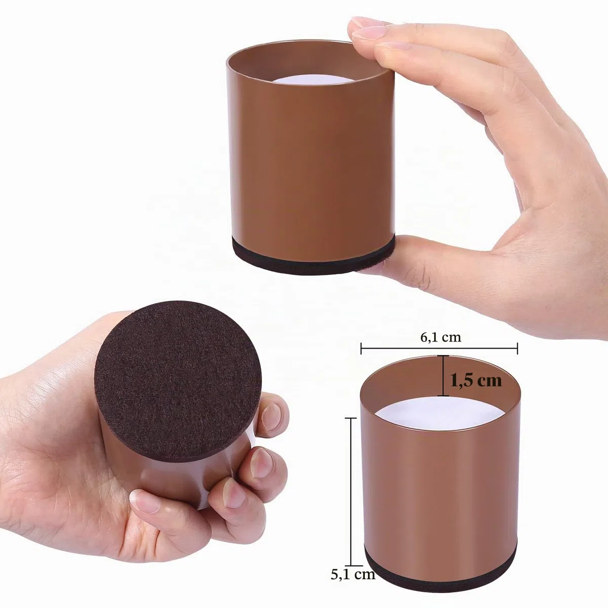 RCHYFFED Elevadores de Muebles 2,4 '' Alto de Acero, Elevador de Cama, Protege Suelos Pies de Mesa y Silla, Altura de Elevación de 5 cm para Sofá y Armarios, Patas de Somier con Autoadhesivo