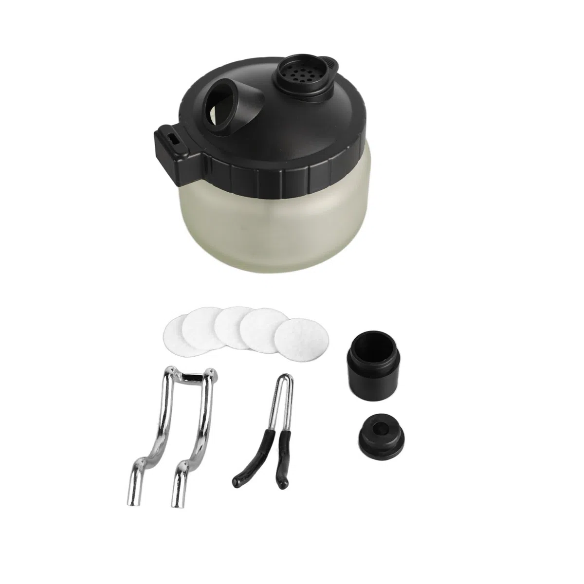 Recipiente universal de vidrio para limpieza de aerógrafo con soporte para bolígrafo espray de uñas