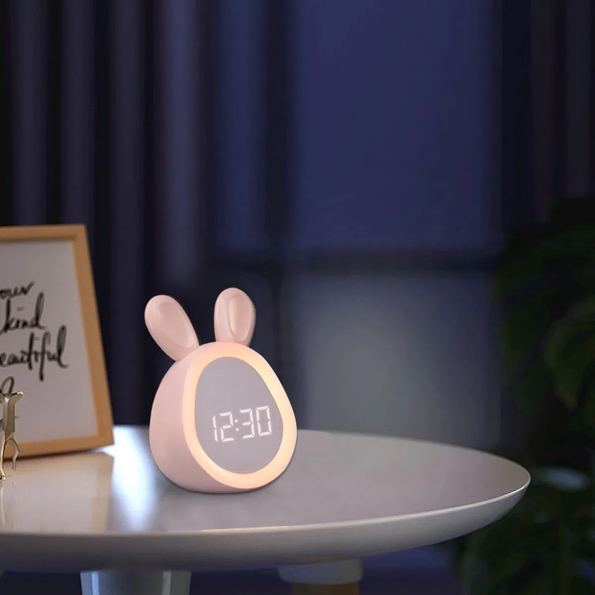 Despertador para niños,Despertador para niños - Despertador para niñas con diseño de conejo | Reloj despertador digital, relojes digitales para dormitorios, reloj con luz nocturna para niños pequeños,