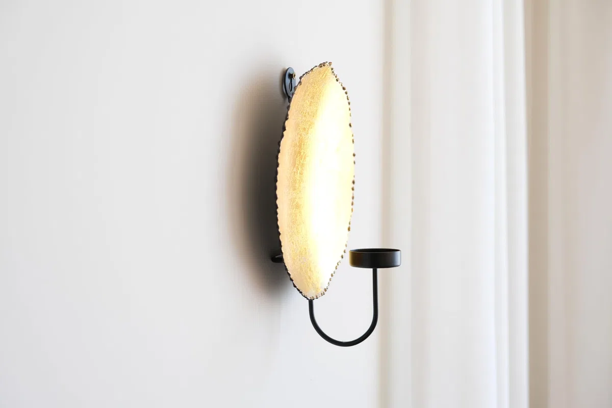 Vidi - Candelabro de pared hecho a mano dorado