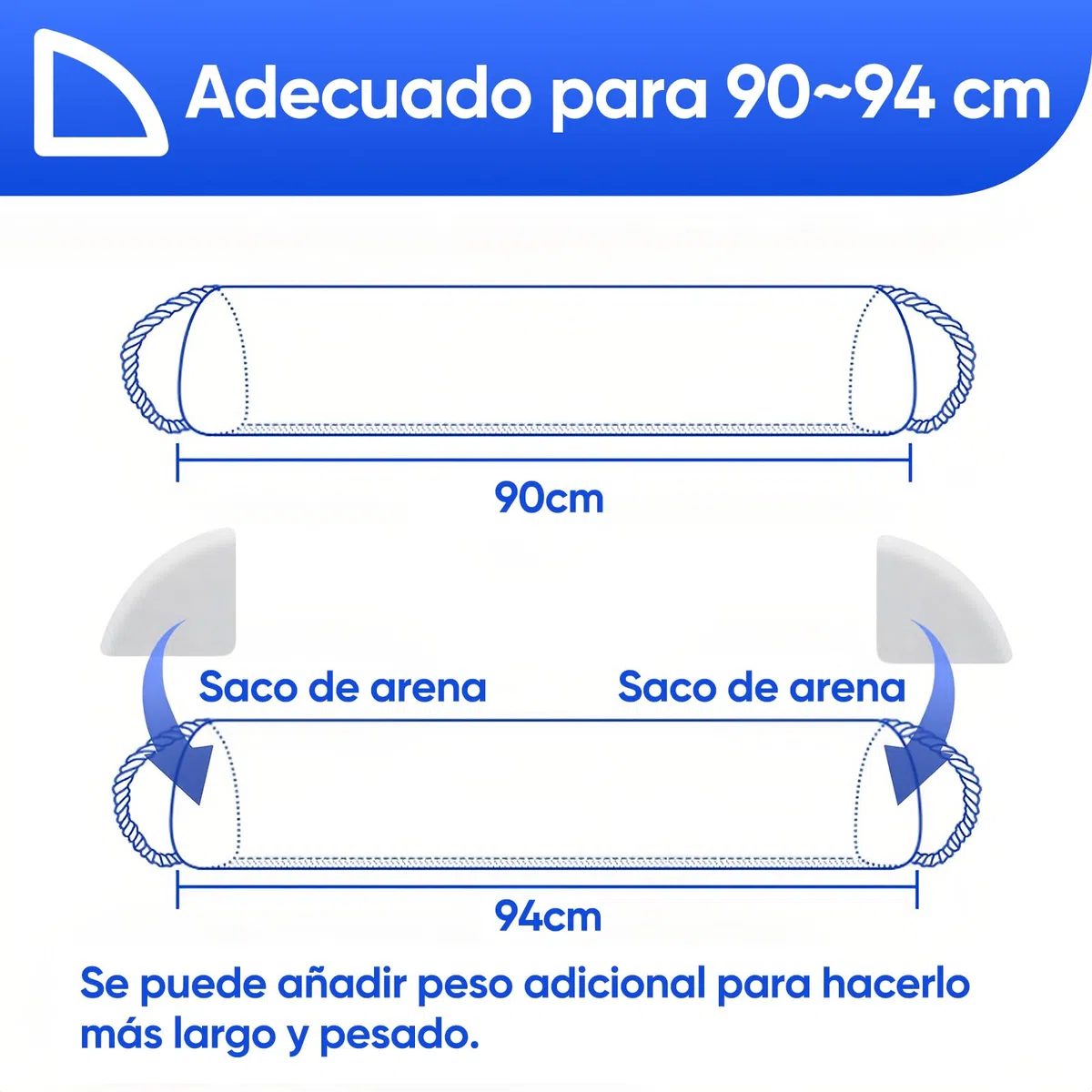 90-94cm Burlete Puerta Entrada con Espuma Acústica y 2 Sacos de Arena de Contrapeso,90° Burletes para Puertas Bloquea la Entrada de Aire Frío/Caliente, Ruidos e Insectos,Burlete Bajo Puerta