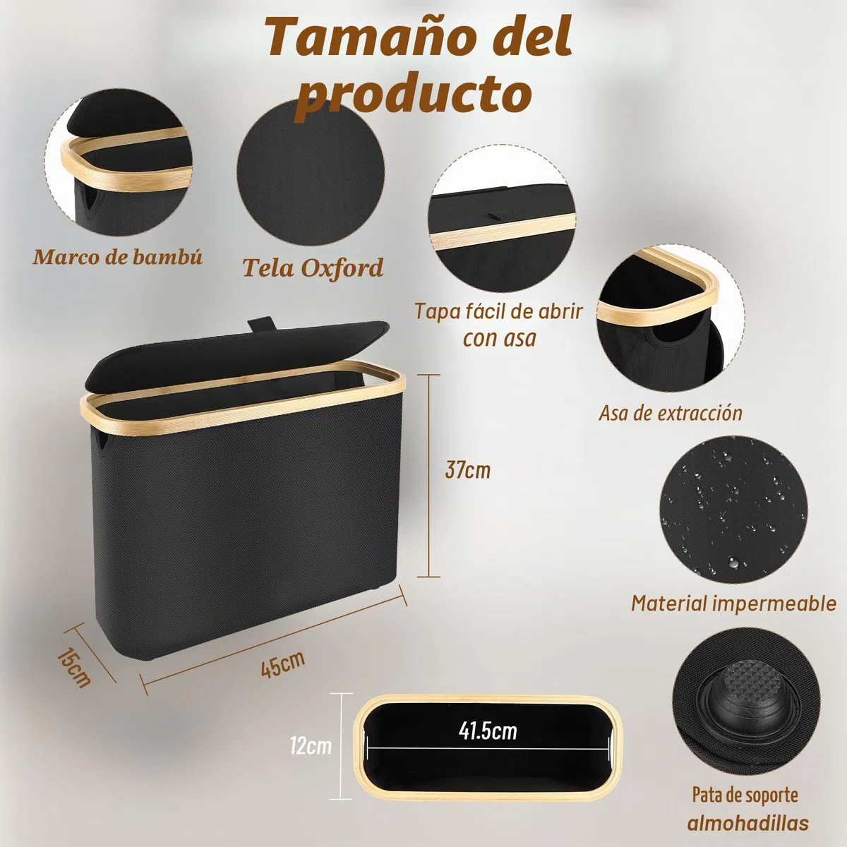 Pavlleen Cesta de Almacenamiento de Papel higiénico con Tapa,Organizador Papel Higiénico para Baño,Organizador de Baño,para Papel Higiénico Estándar de 12 Rollos,Negro