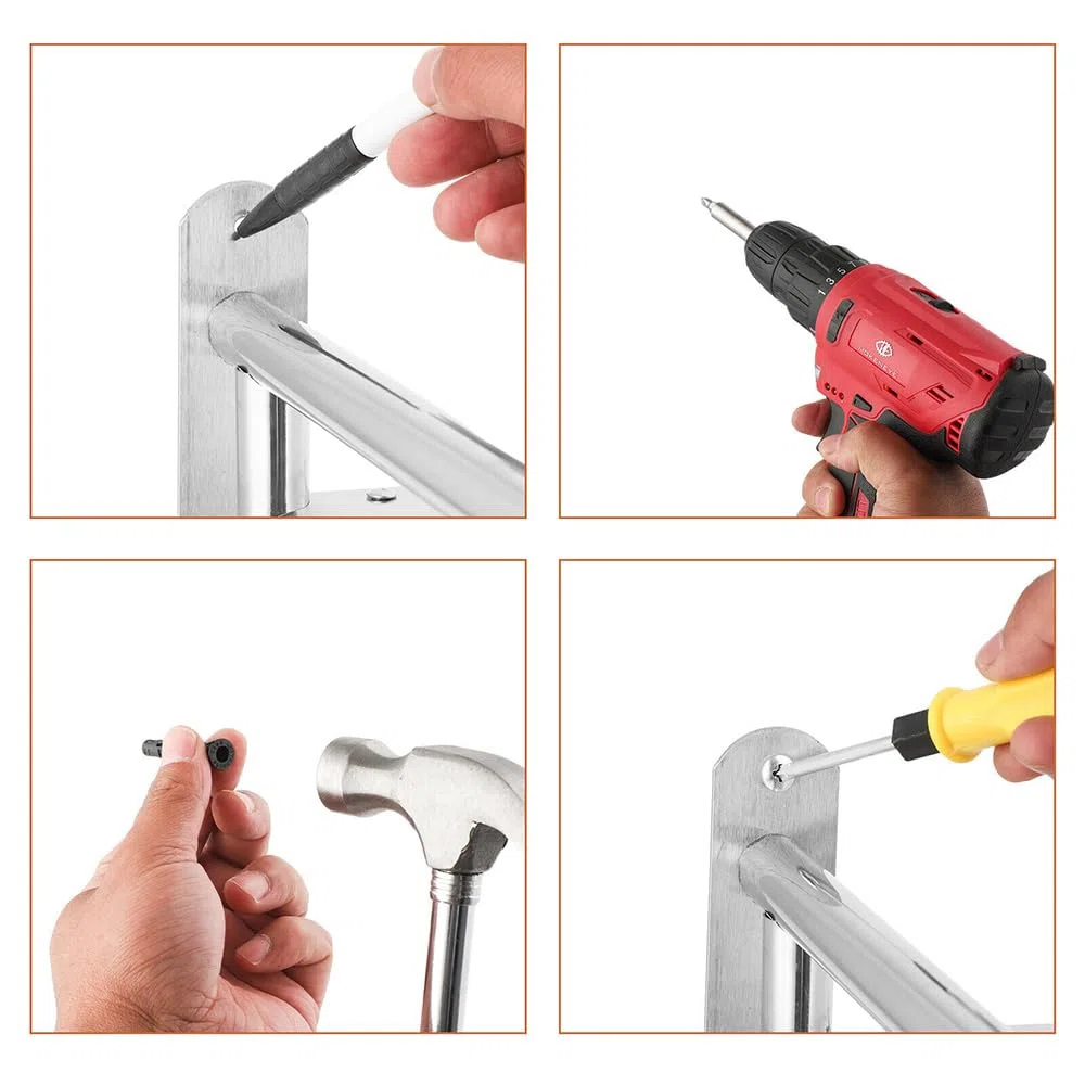 Estantería para microondas de acero inoxidable, soporte para horno y microondas, estante de cocina con gancho móvil