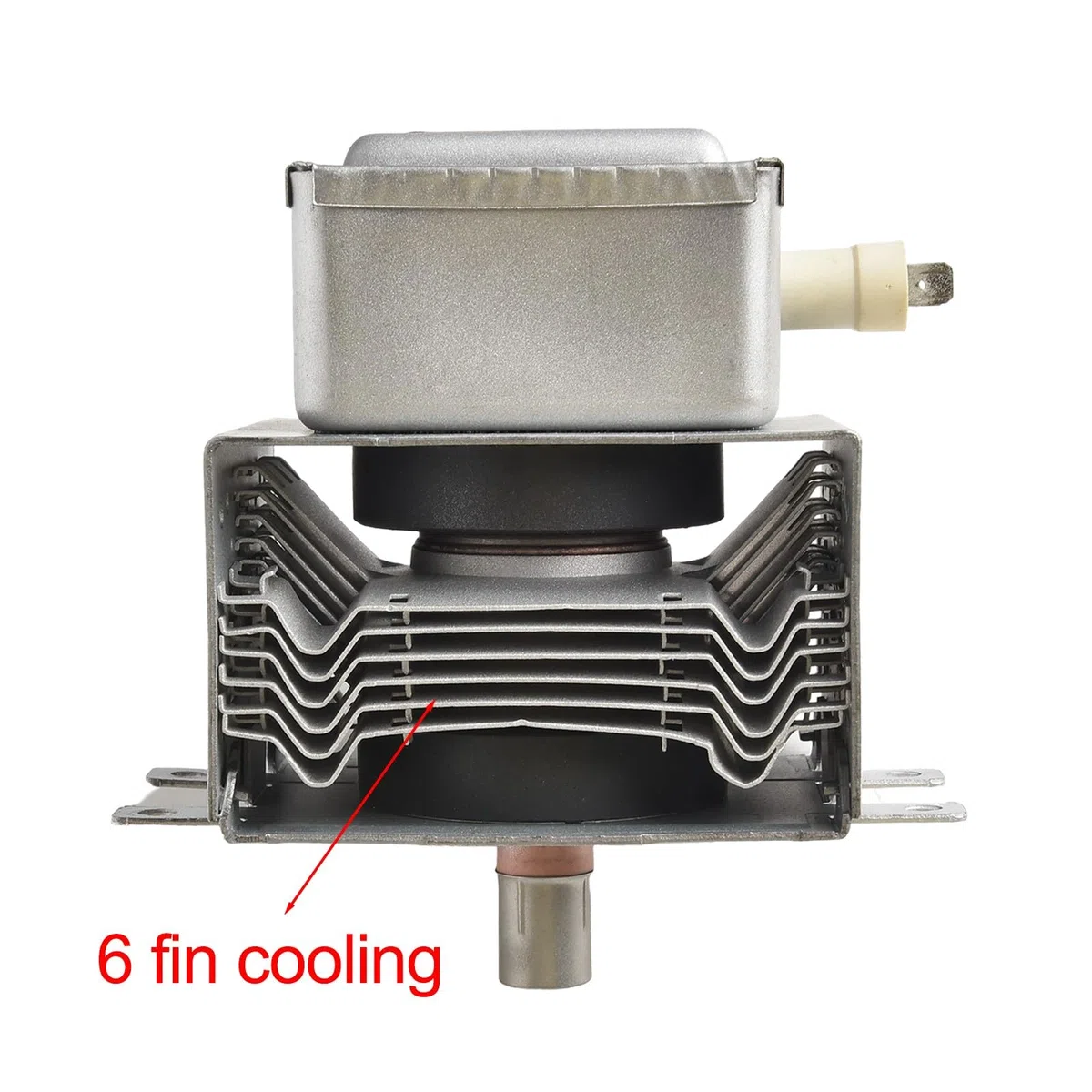 Magnetron de repuesto para microondas 2M210-M1 para modelos compatibles, construcción de metal con 6 disipadores de calor, color plateado