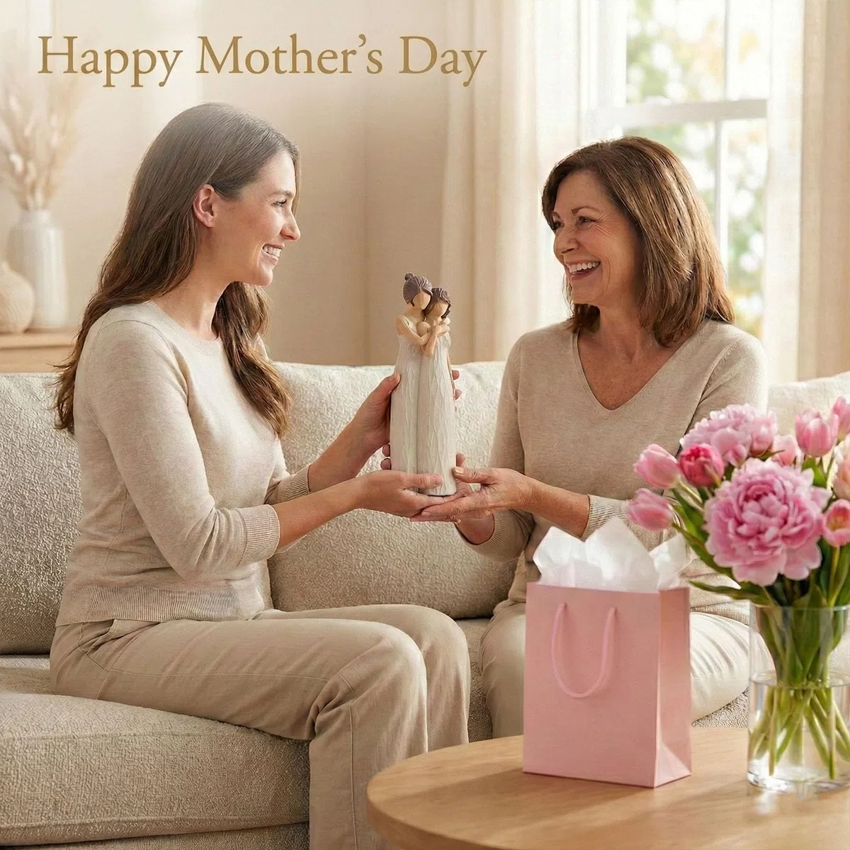 Figuras de madre e hija para regalar a mamá, estatuas de madre e hija, recuerdos familiares significativos, adecuadas para colocar en el hogar, dormitorio, sala de estar, mesa, estante, decoración