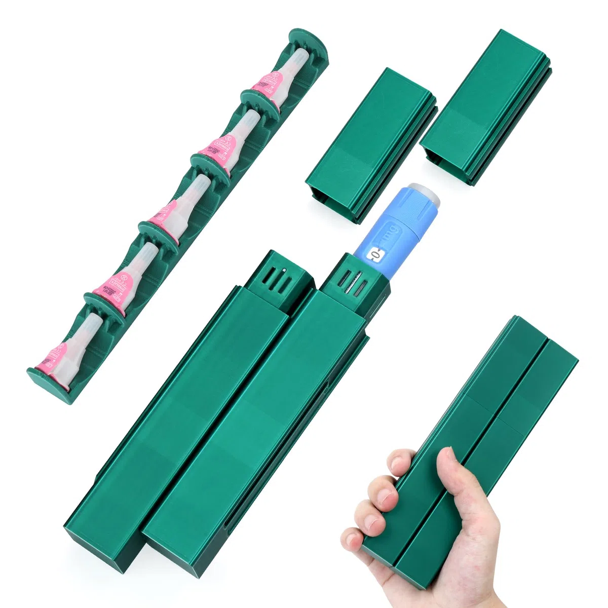 YOUSHARES Estuche Bolígrafo de Insulina, Bolígrafo Insulina Portátil y Caja de Almacenamiento de Agujas, Compatible con Kits de Diabetes de Marcas Como Ozempic, Mounjaro, Solostar, Wegovy, NovoPen