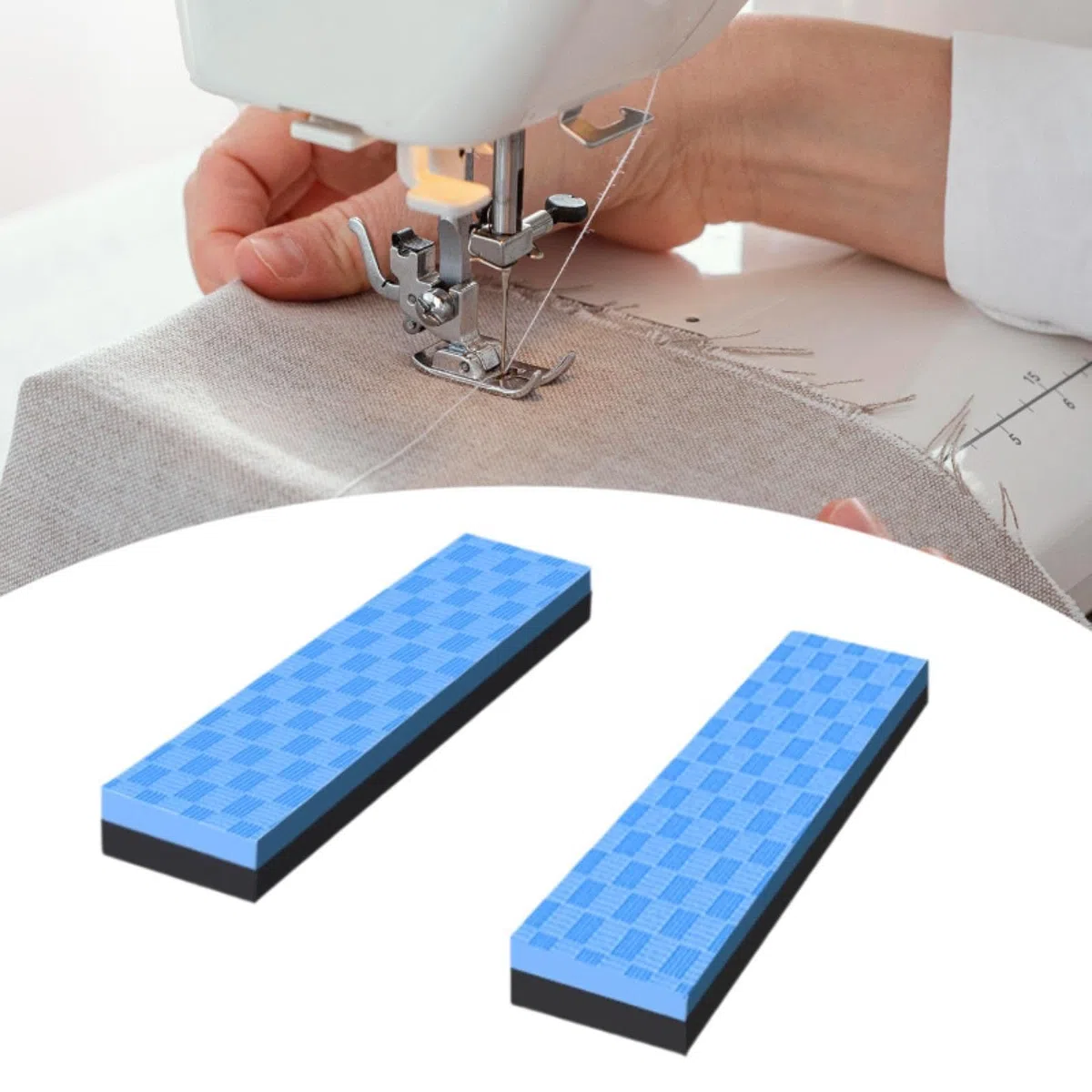 Oshhni 2 Almohadillas para Suelo de máquina de Coser de EVA, antigolpes, insonorizadas, Antideslizantes y silenciosas, 65 x 15 cm, Multiusos, para el Cuidado, Gris Azulado 4cm