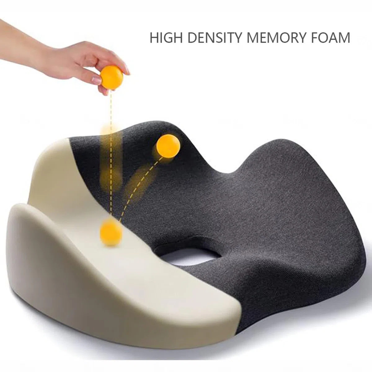 HAZARA Cojín Antiescaras, Cojin para Silla Oficina para Alivio De Presión, Cojin Ergonomico Silla Oficina para Cadera,Cóccix,Ciática,A-Gray