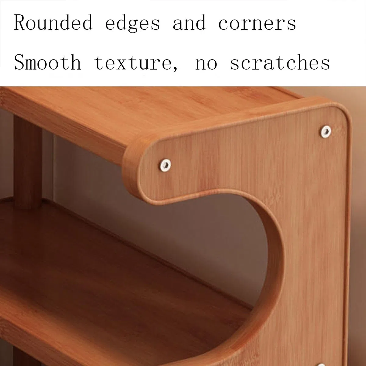 Estante esquinero de madera de 3 niveles, pequeño estante de exhibición de escritorio for libros y tazas, organizador de encimera multifuncional(13cm)