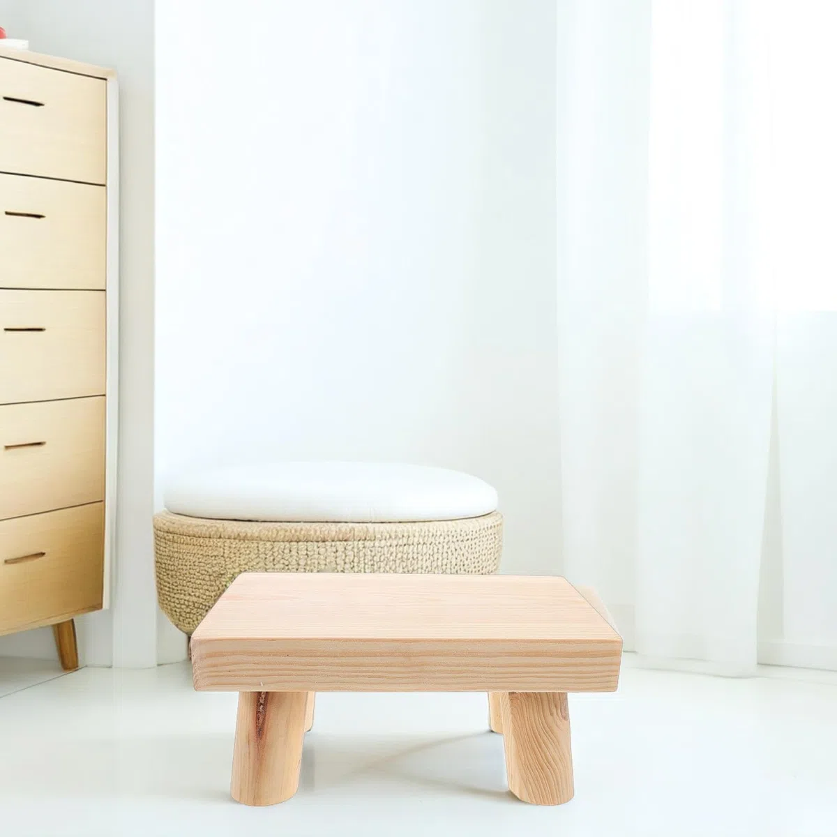 DOITOOL Taburete y Estructura Resistente, Ligero y Estable Pequeño de Madera con Superficie Antideslizante para Niños para Uso en Exteriores y Viajes
