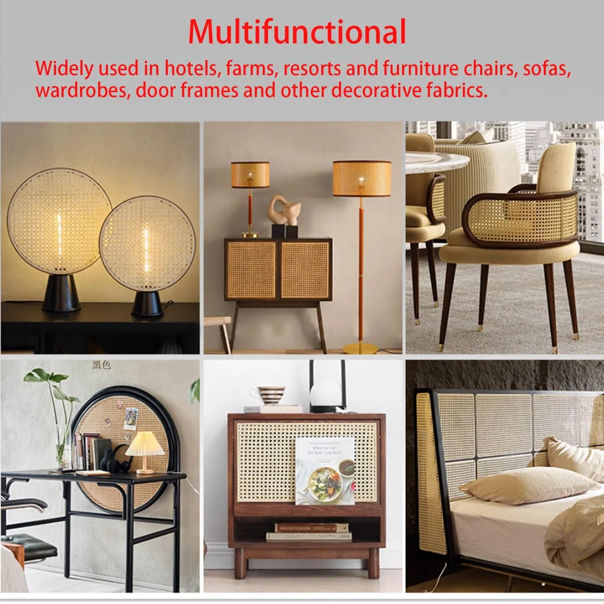 Ratan Rollo Mimbre 60 x 200 cm, Rejilla Mimbre, Mimbre Natural, Mimbre Rollo, Rattan, Rollo Ratan, Ratan Natural por Metros, Rollo de Mimbre para Muebles, Silla ratan Aparador Cabecero(50x150cm)