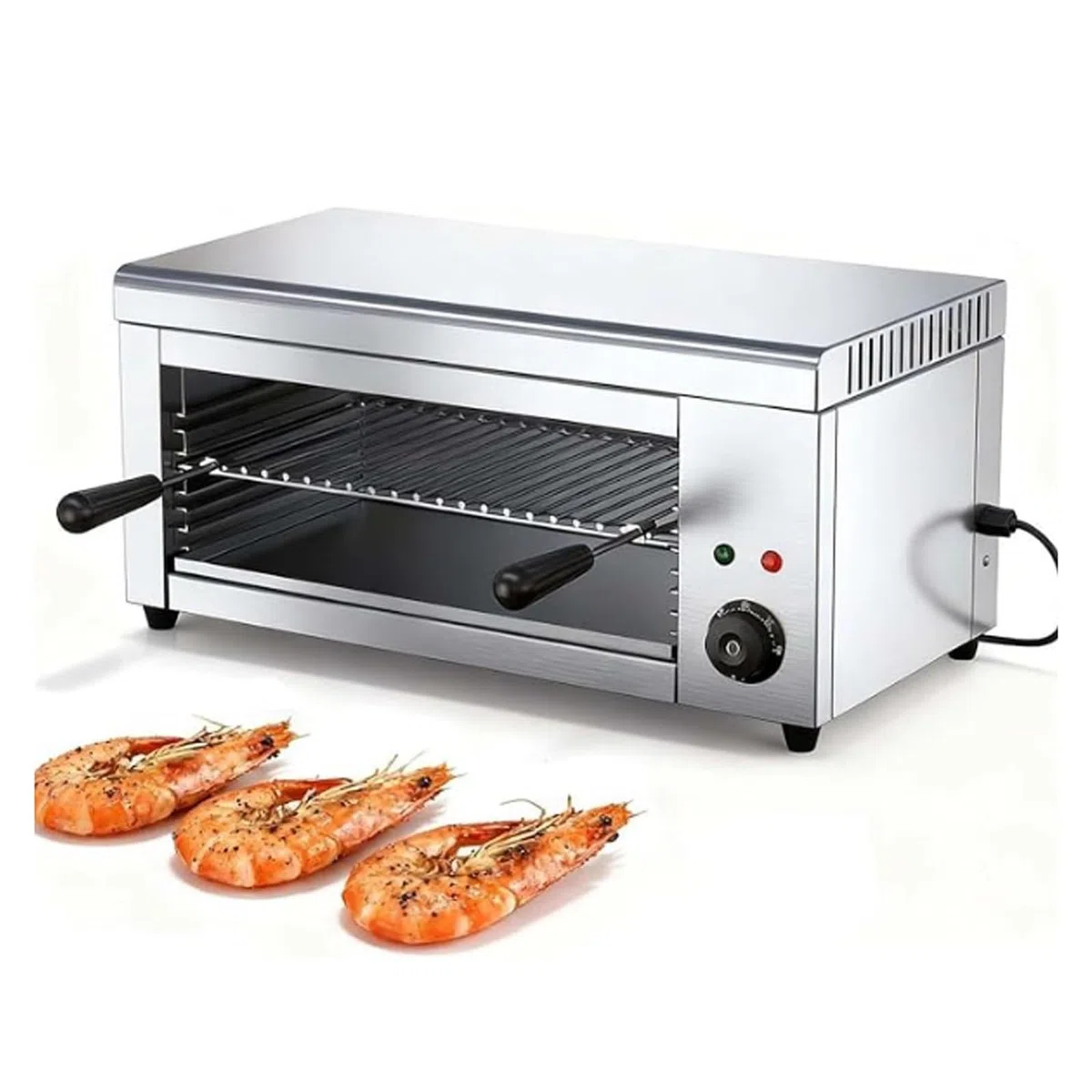 Salamandra eléctrica profesional for asar, fundidor de queso, 2000 W, altura ajustable, encimera, montaje en pared, horno for parrilla, 122-572 °F for uso comercial