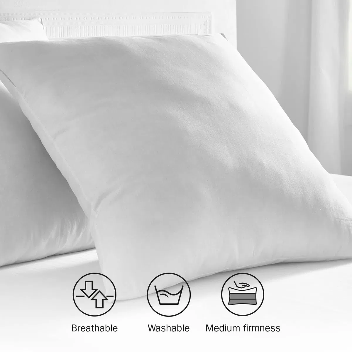 Pikolin Home - Relleno de Cojín 60x60 cm (Pack 2 Unidades) - Fibra Alta Recuperación, Esponjoso y Cómodo, Hipoalergénico y Transpirable, Lavable a Máquina, para Dormitorio y Sofá