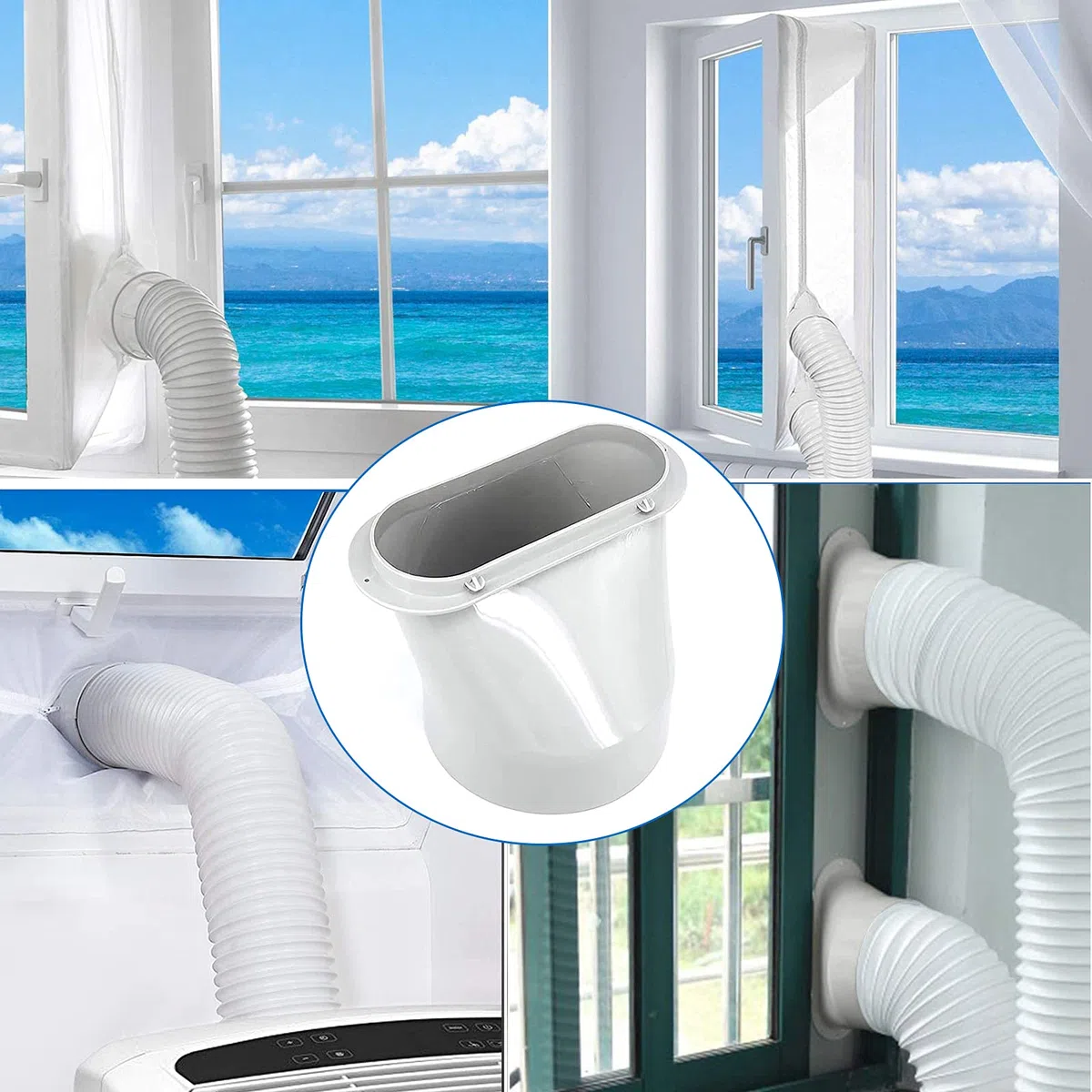 Adaptador de ventana para aire acondicionado, adaptador de ventana, kit de manguera de escape, accesorios para aire acondicionado móvil