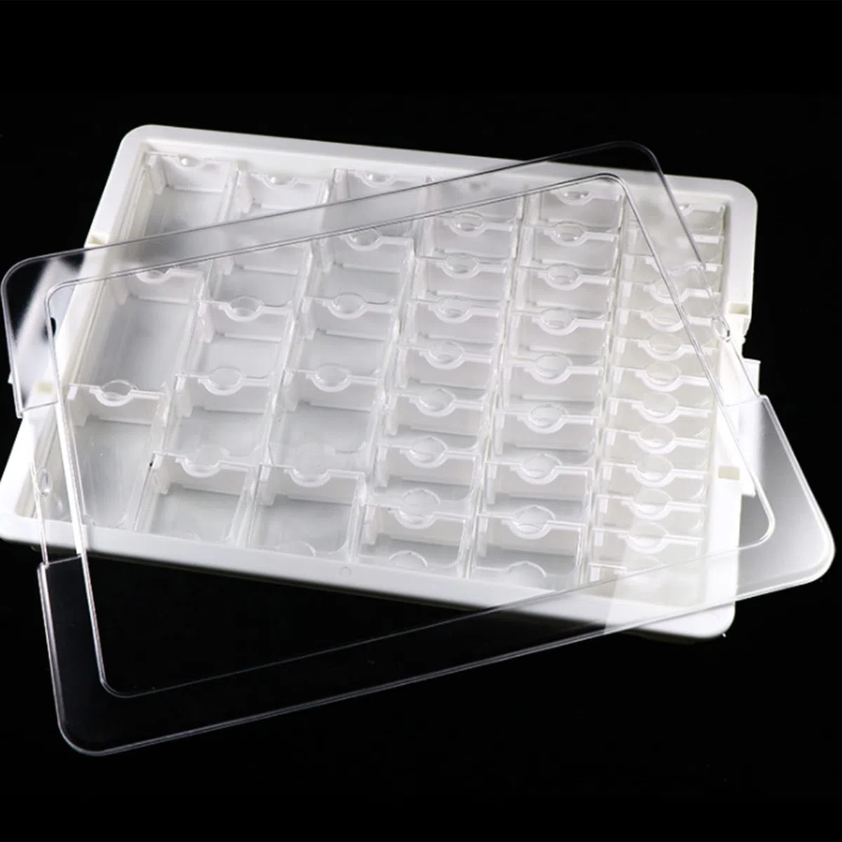 Contenedor de Almacenamiento de Diamante de 42 CuadríCulas, Caja Organizadora de PláStico, Herramienta de Pintura de Diamante Transparente