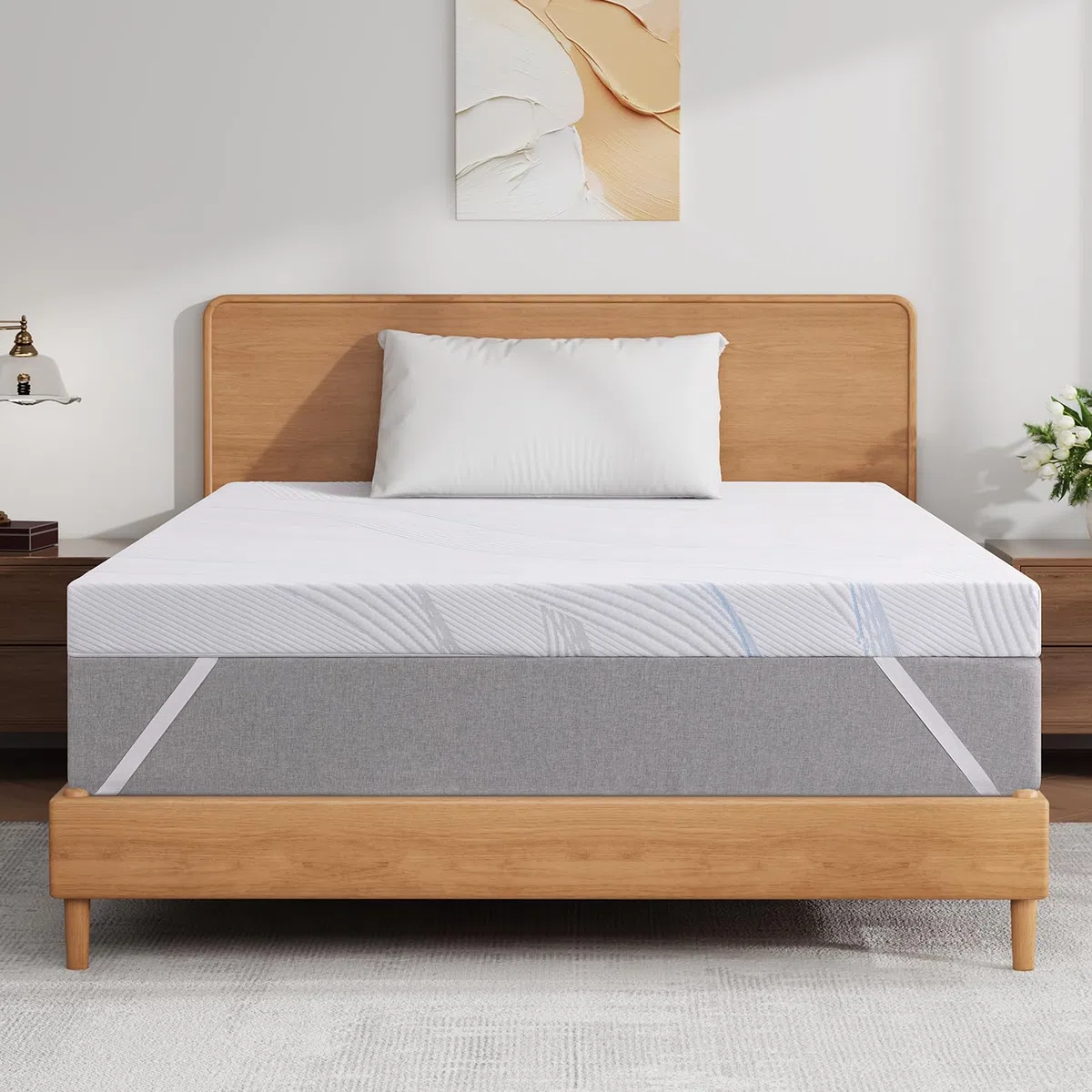 Tope de colchón de 140 x 200 cm, colchón de alta calidad, 140 x 200 cm, con suave espuma viscoelástica de gel y capa de apoyo, transpirable y lavable