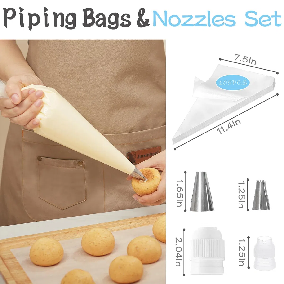 Bandeja giratoria para tartas, 120 piezas, juego de accesorios para tartas con soporte giratorio de 360°, 100 mangas pasteleras desechables con 12 boquillas, 3 espátulas para tartas, 2