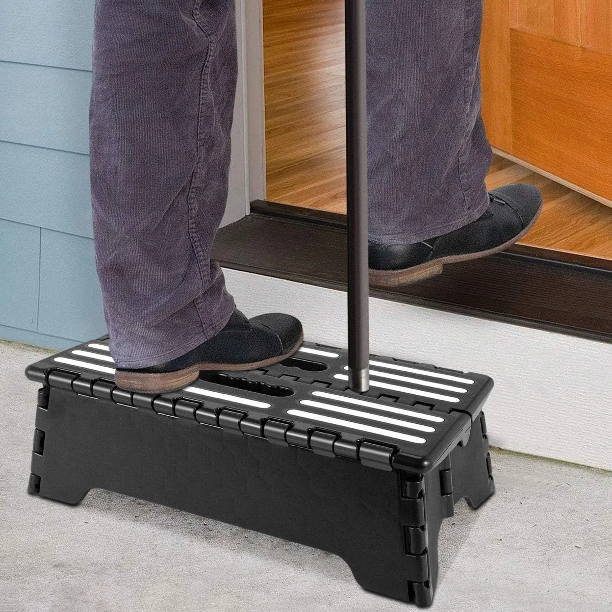 Taburete Plegable Antideslizante Pequeño de Sola Etapa Compacto Portátil Ligero de Rendimiento