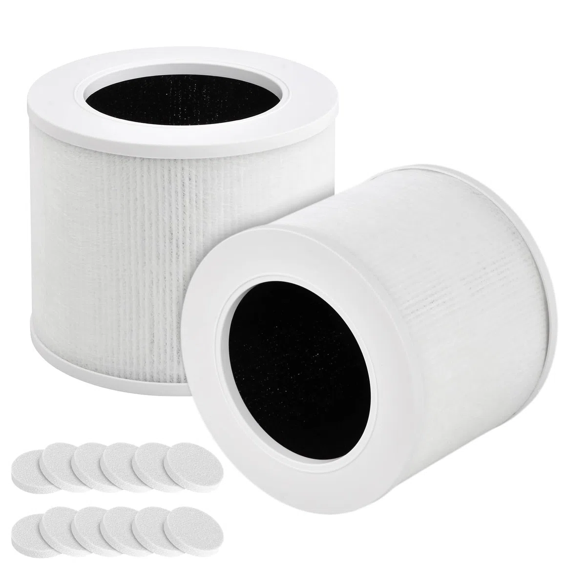 2 Core Mini Filtro de Repuesto Compatible con Purificadores de aire Levoit Core Mini-Rf, H13 HEPA Triple Filtración Purificador de Aire con 12 Esponjas Aromáticas