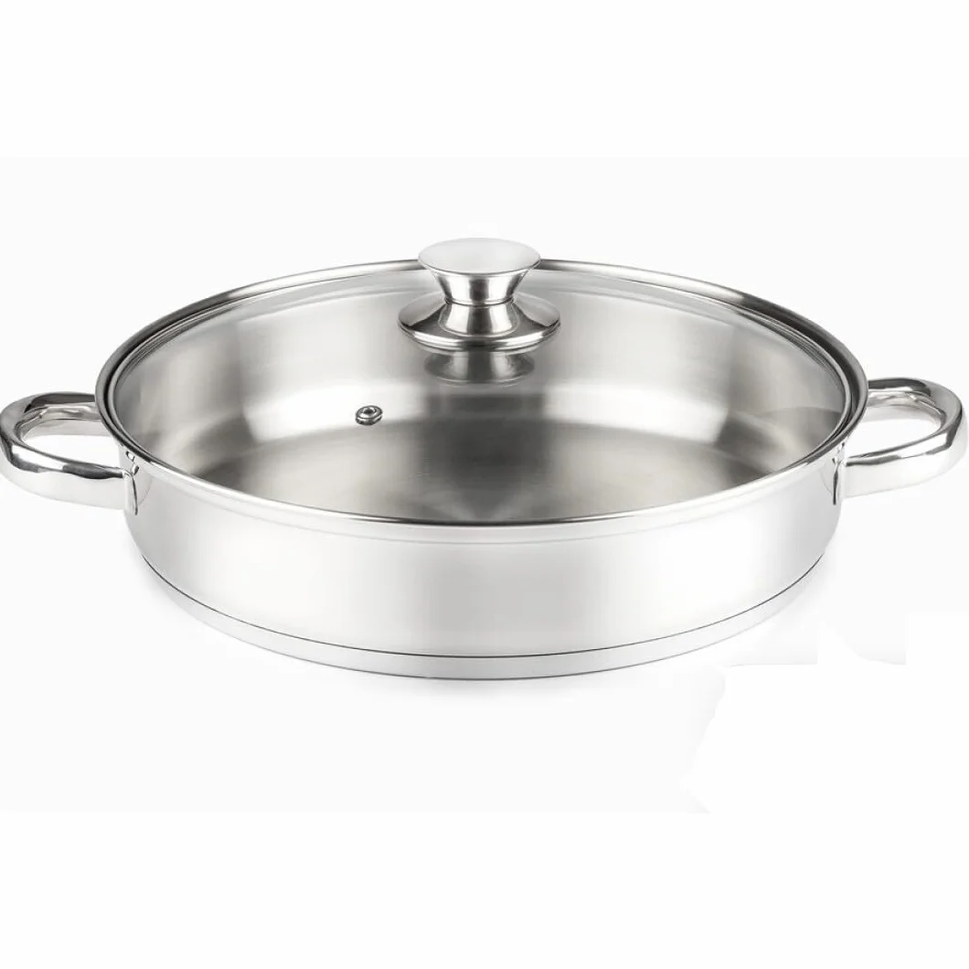 Cacerola baja 28 cm diámetro, acero Inoxidable 18/10