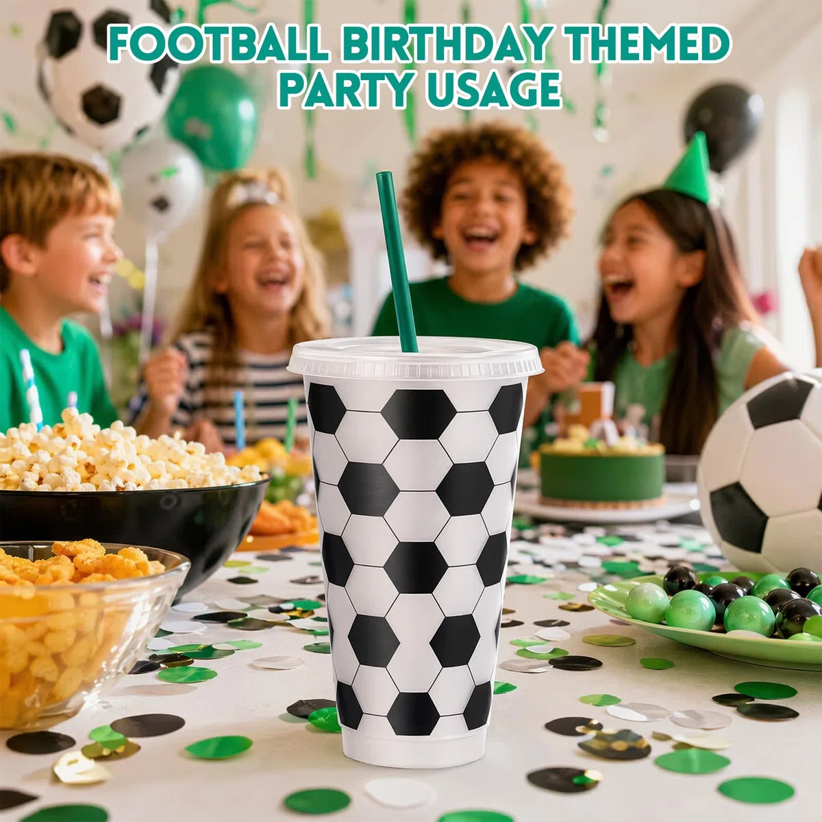 Yuragim Juego de 12 vasos de plástico reutilizables de 710 ml con tapa y pajita, vasos de plástico reutilizables para fiestas, adultos y niños