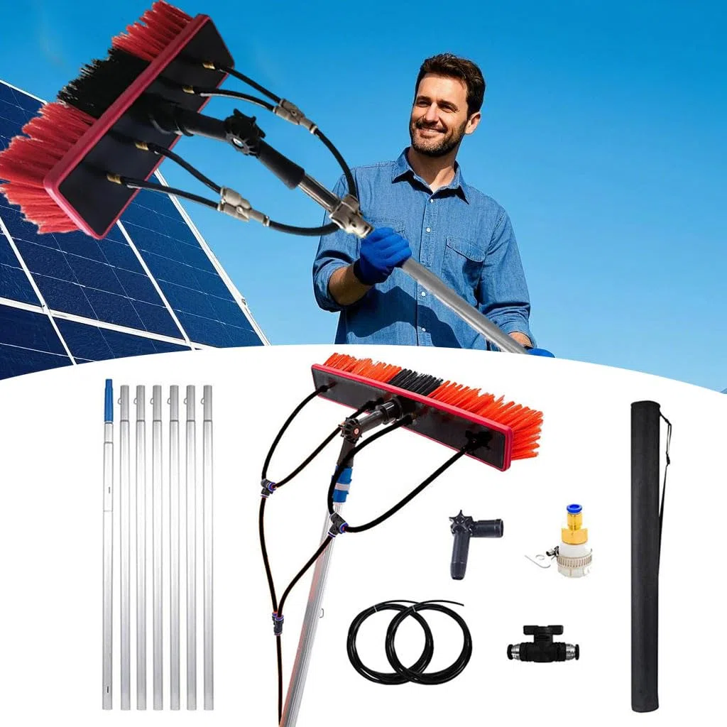 Palo telescopico Limpieza, 10m Limpieza de Cristales Pole/Agua alimentada telescópico Cepillo/Cleaner Extensible Conservatorio Roof Apto para fotovoltaica Panel CleaningTrucks de Windows