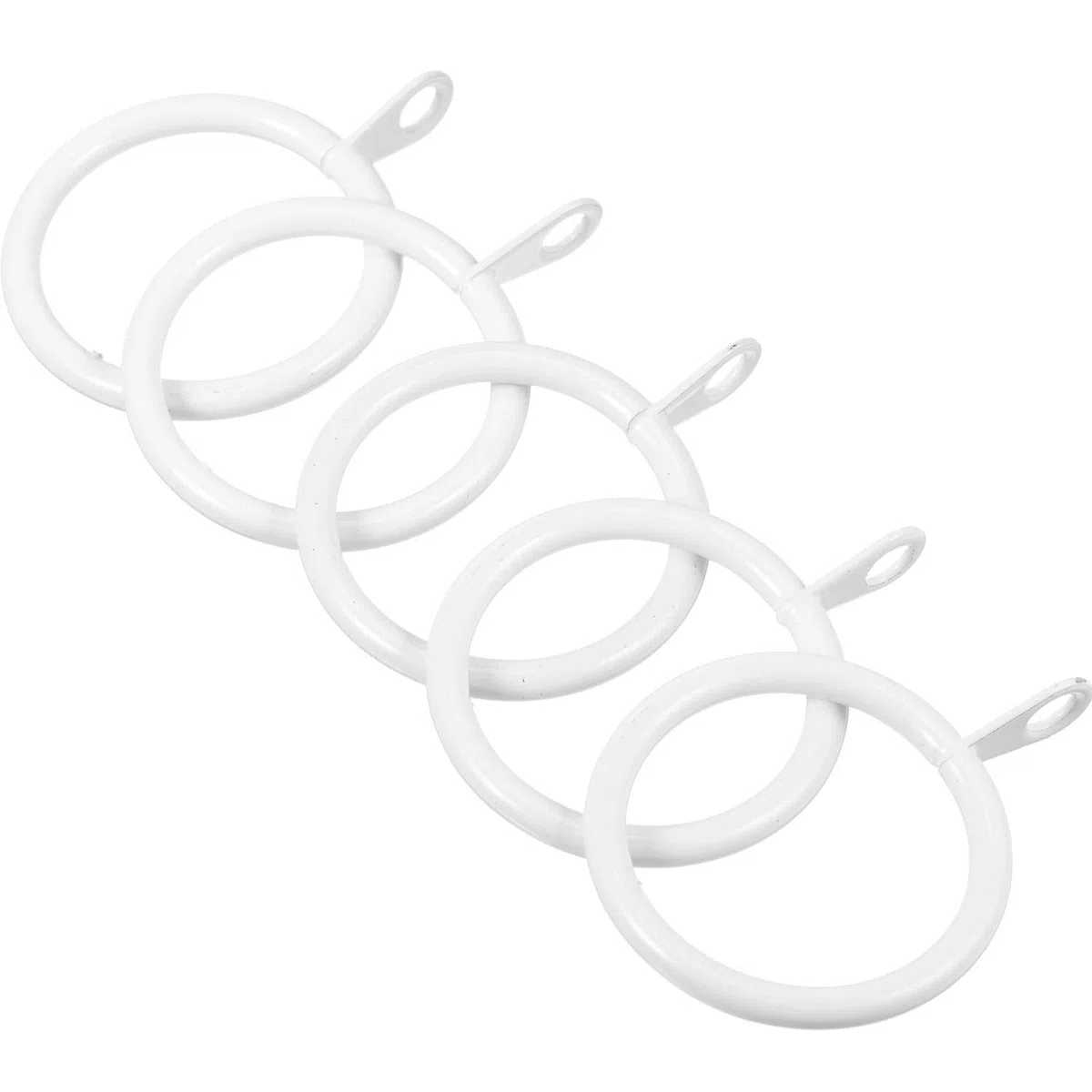 iPEAK 24 anillos de cortina blancos de 38 mm de diámetro interno para cortinas de metal, ganchos grandes para colgar barras de cortina (blanco)