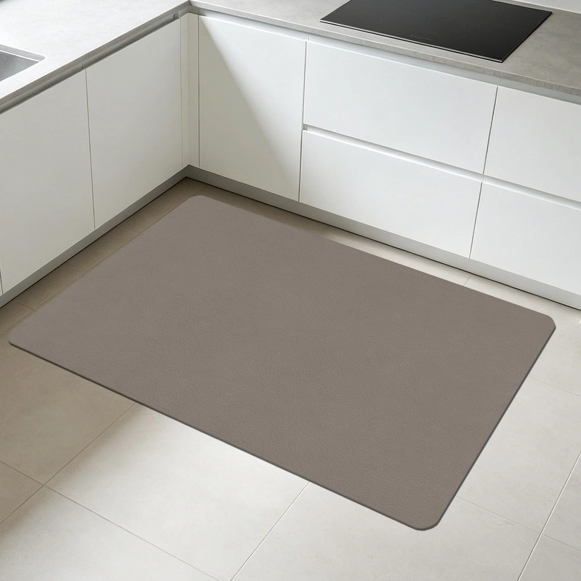Alfombra Diatomita Baño 55 x 120 cm Rápido Secado Alfombrilla de Baño de Piedra de Diatomita Antideslizante y Antihumedad para Bañera, Ducha, Cuarto de y Cocina, marrón