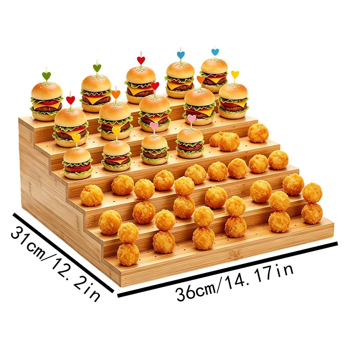 Tabla Para Brochetas De Comida Estante Servicio 6 Niveles | Soporte Pinchos Alimentos para Frutas, Aperitivos, Carne, , Catering, Barbacoa, Buffet y Bodas