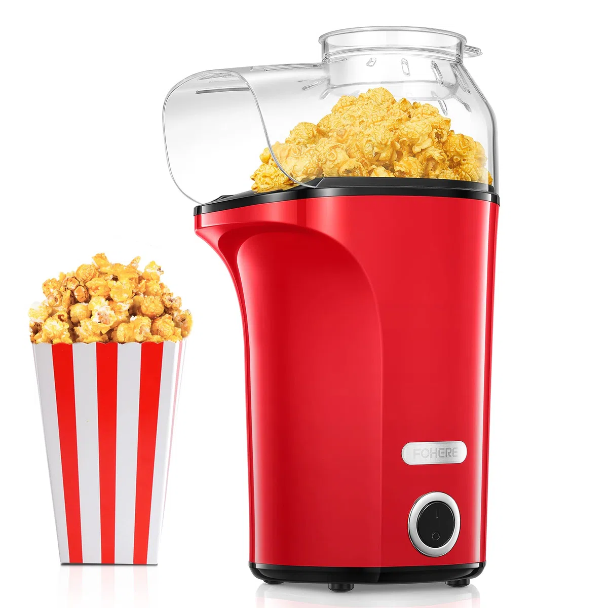 Palomitero 1400W, 4L Gran Capacidad/120g, 2 Minutos Rápido, Máquina para Hacer Palomitas Fácil de Usar, Aire Caliente & Sin Grasa, para el Hogar, Fiesta de Cine, Navidad, Aniversario para Niños