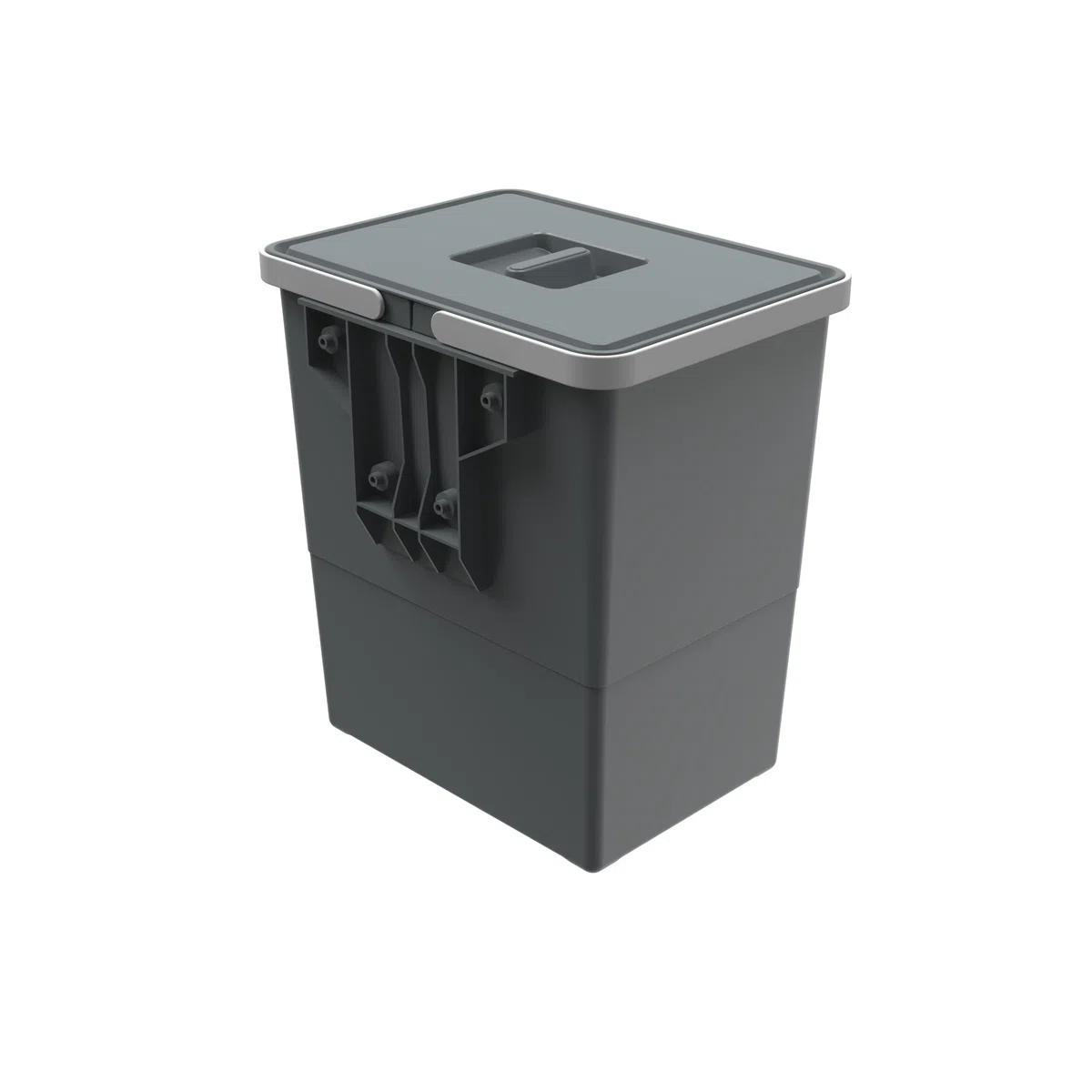 Elletipi Easy 2.0 PBD SP SG34 Cubo de basura de plástico reciclado, para cualquier entorno, capacidad de 18 litros con tapa. Fijación sencilla en cualquier superficie mediante 4 tornillos