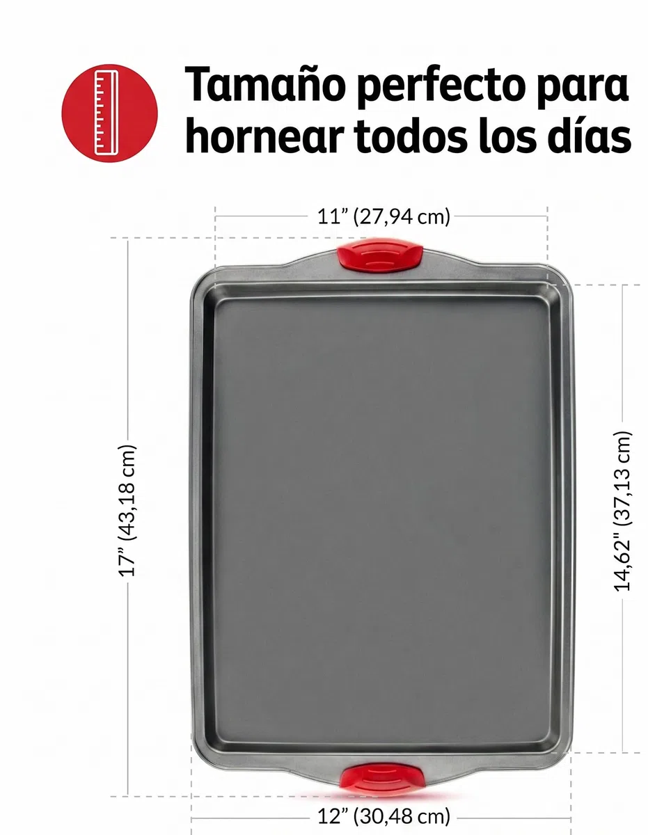 Bandeja antiadherente de Boxiki Kitchen| Bandeja para horno 100% no tóxica, revestida de acero inoxidable | Aptas para el lavavajillas