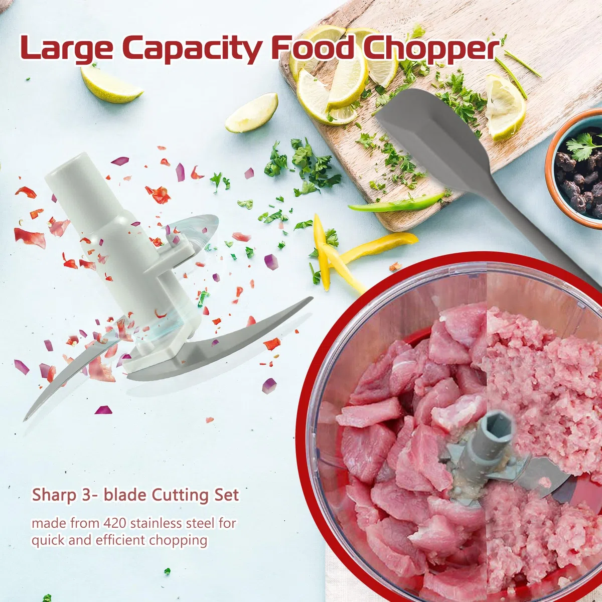 Procesador manual de alimentos, picador de alimentos con manivela, procesador de alimentos, verduras, cebollas, mezclador, mezclador, para verduras, carne, frutas, cebollas