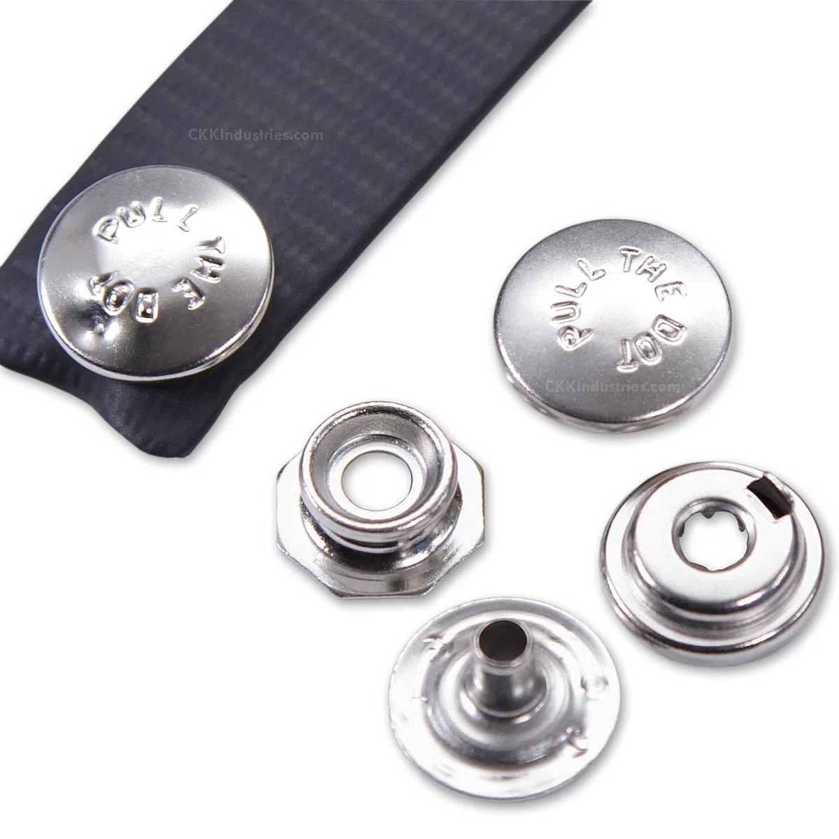 HolsterSmith Juego de broches de metal (línea 24) - (tira del punto) - (níquel plateado) - (1 juego) - para cuero, fundas, fundas, bolsas y ropa